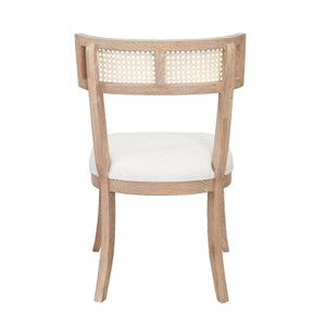 KLISMOS DINING CHAIR WITH CANE DETAIL IN CERUSED OAK