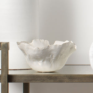 Fleur Ceramic Decorative Bowls (Set of 3), White