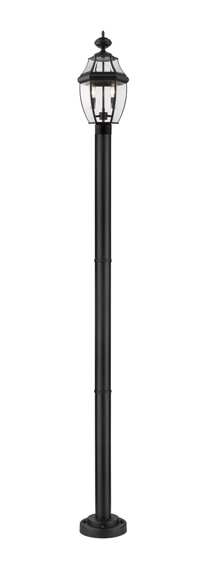 Westover 2 Light Outdoor Post Mounted Fixture in Black Finish