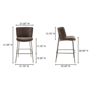 Moe's Early Bar Stool with Upholstered Back