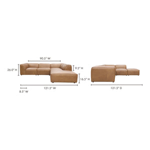 Form Dream Modular Sectional in Sonoran Tan Leather
