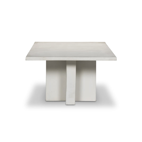 Terrell Outdoor Coffee Table - Matte White Cast Aluminum