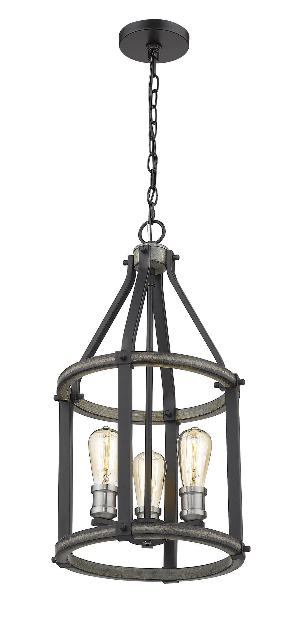 Kirkland 3 Light Pendant in Ashen Barnboard Finish