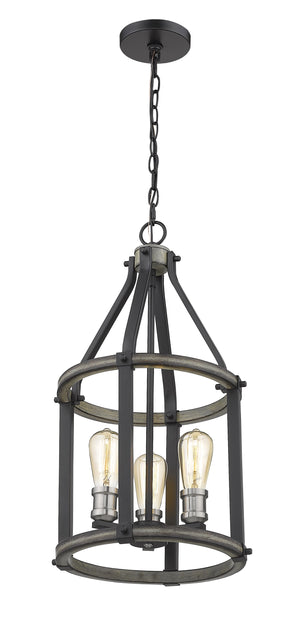 Kirkland 3 Light Pendant in Ashen Barnboard Finish