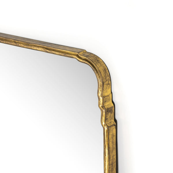Loire Floor Mirror In Antiqued Gold Leaf
