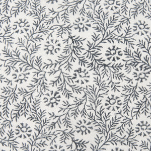 Jayne Cream w/ Indigo Print Linen Lumbar Decorative Pillow Cover