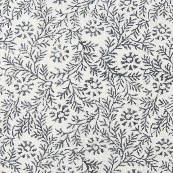 Jayne Cream w/ Indigo Print Linen Lumbar Decorative Pillow Cover