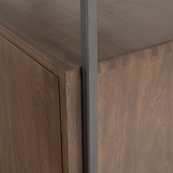 Trey Modular Wall Desk W/ 2 Bookcases - Auburn Poplar