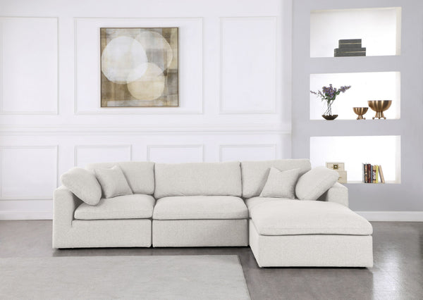 Carmen Cloud Modular Sectional In Cream Linen Fabric