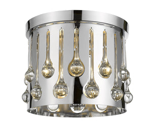 Oberon 3 Light Flush Mount in Chrome  Finish