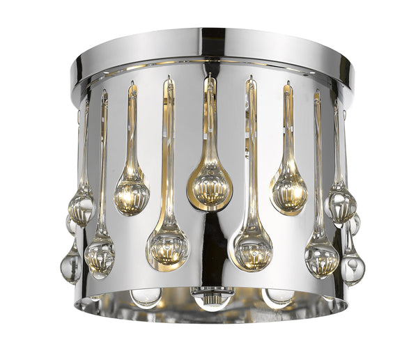 Oberon 3 Light Flush Mount in Chrome  Finish