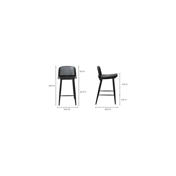 Moe's Looey Counter Stool Set of Two in Black