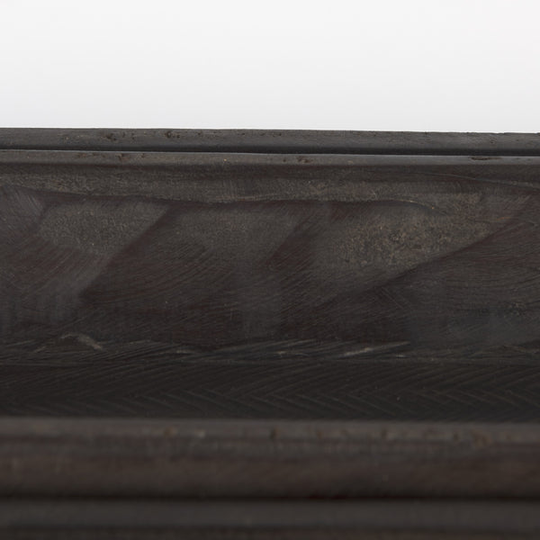Athena Set of 2 Extra Large Black-Brown Reclaimed Wood Trays