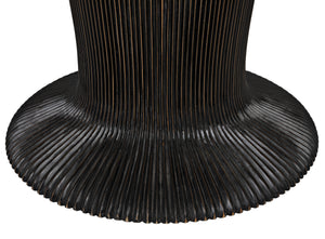 Portobello Dining Table, Hand Rubbed Black with Light Brown Trim