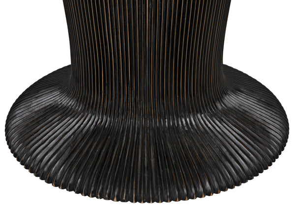 Portobello Dining Table, Hand Rubbed Black with Light Brown Trim
