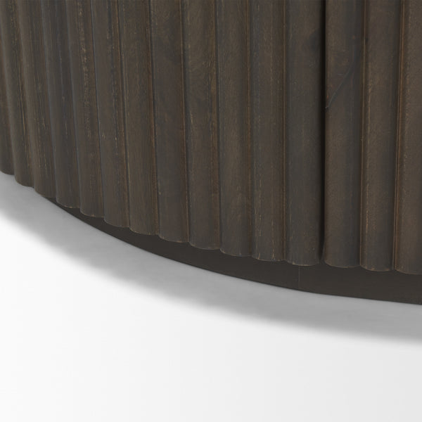 Terra 72L x 18W x 32H Dark Brown Wood Fluted Sideboard