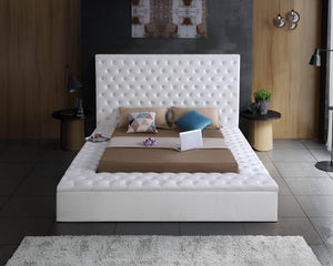 Randal Queen Bed In White Velvet