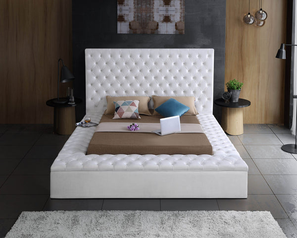 Randal Queen Bed In White Velvet