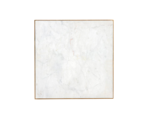 DAINES END TABLE - WHITE MARBLE