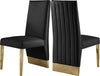 Stanley Dining Chair In Black Faux Leather and Gold