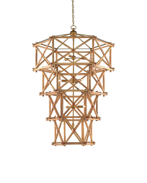 Kingali Grande Chandelier In Natural & New Brass