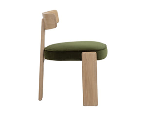 HORTON DINING CHAIR - RUSTIC OAK - FOREST GREEN
