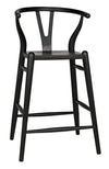 Zola Sungkai/Mindi Counter Stool in Charcoal Black
