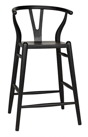Zola Sungkai/Mindi Counter Stool in Charcoal Black