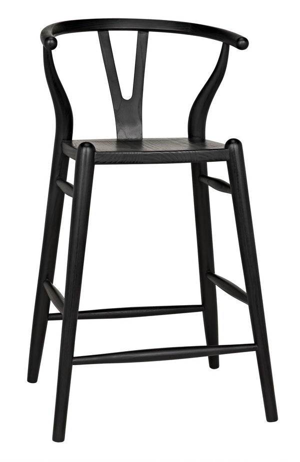 Zola Sungkai/Mindi Counter Stool in Charcoal Black
