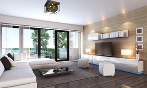Infinity 4 Light Flush Mount in Misty Charcoal Finish
