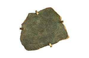 Gem Wall Slice in Brass Setting, Green Emerald