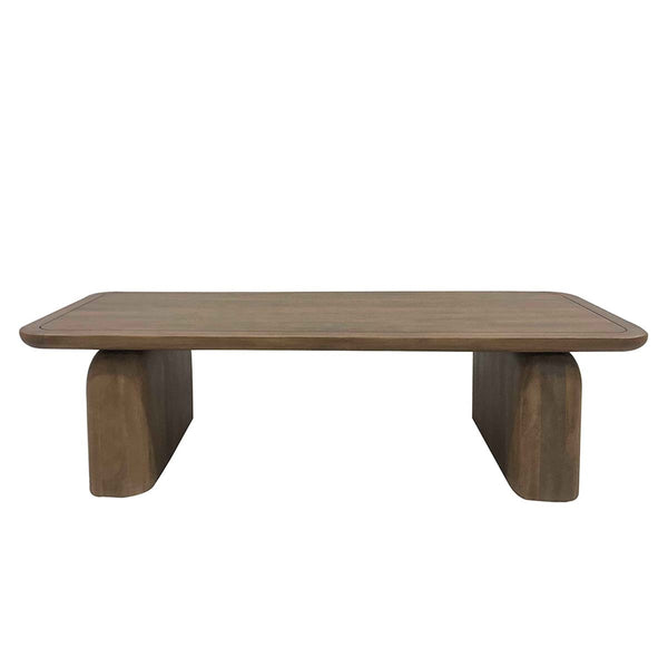 Chloe Solid Wood Coffee Table - Mango Wood, Hickory Brown