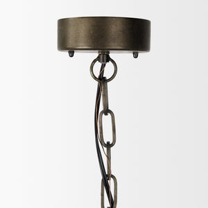 Zaio 12.5Lx 12.5W x 18.5H Weathered Antique Gold Metal Caged Bulb Pendant Light