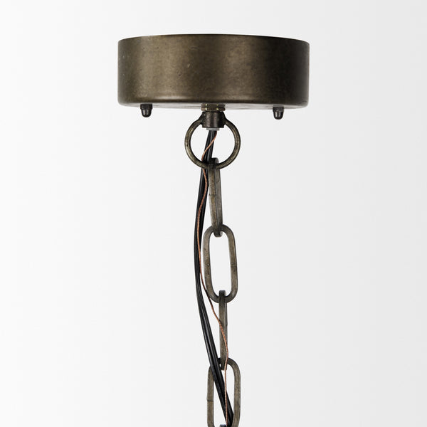 Zaio 12.5Lx 12.5W x 18.5H Weathered Antique Gold Metal Caged Bulb Pendant Light