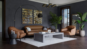 ARMANI ARMCHAIR - COGNAC LEATHER