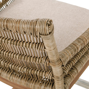 Valerie Outdoor Counter Stool in Teak and Olefin