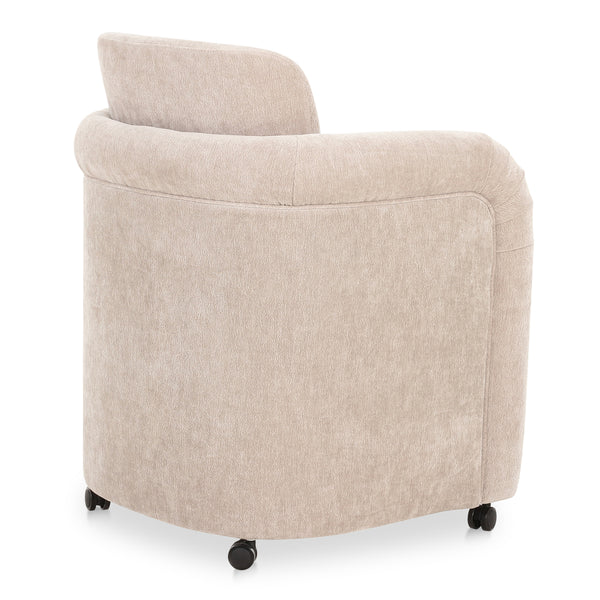 Moe's Mesto Rolling Dining Chair in Taupe