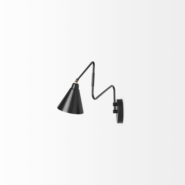 Cobalt 6L x 32W Black Metal Cone Shaped Swivel Wall Sconce