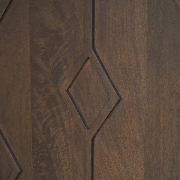 Heera Dark Brown Diamond Motif w/ Shelf Sideboard