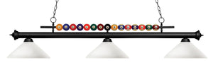 Shark 3 Light Billiard Light in Matte Black Finish