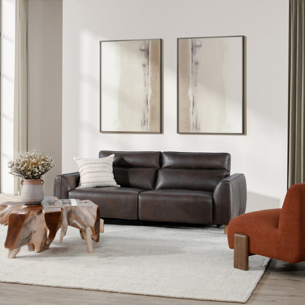 Conway Power Recliner Sofa in Brown Leather
