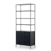 Trey Modular Wide Bookcase In Black Wash