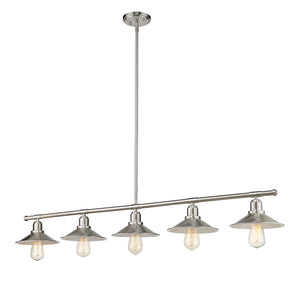 Casa 5 Light Island/Billiard in Brushed Nickel Finish