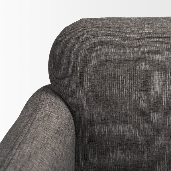 Hale Sofa W/ Medium Brown Wood and Gray Fabric