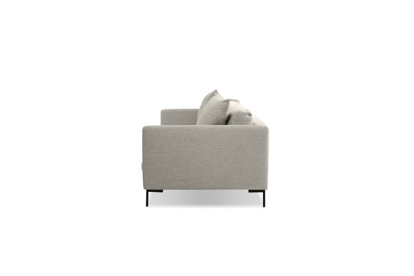 TAUT Fabric Sofa in light grey tweed black pc legs