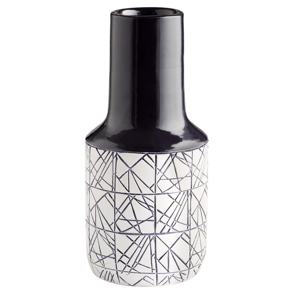 Large Dark Zenith Vase in Blue and White