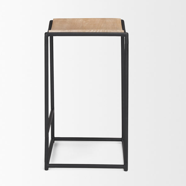 Taniel Light Brown Wood w/ Black Metal Counter Stool