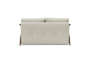 CUBED FULL SOFA BED in MIXED DANCE NATURAL FABRIC WITH Dark Wood LEGS 527