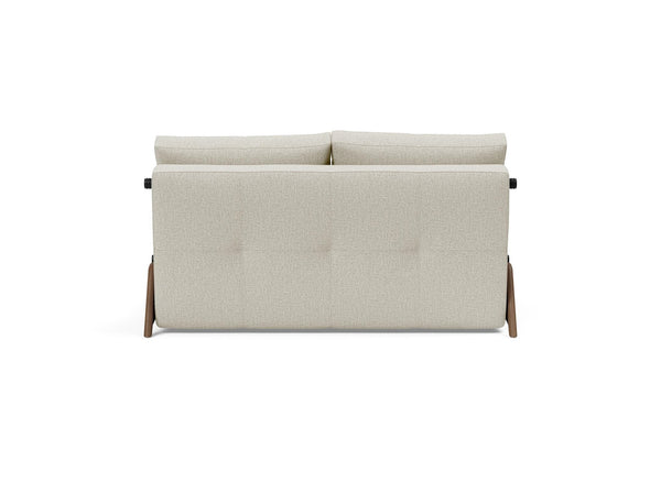 CUBED FULL SOFA BED in MIXED DANCE NATURAL FABRIC WITH Dark Wood LEGS 527