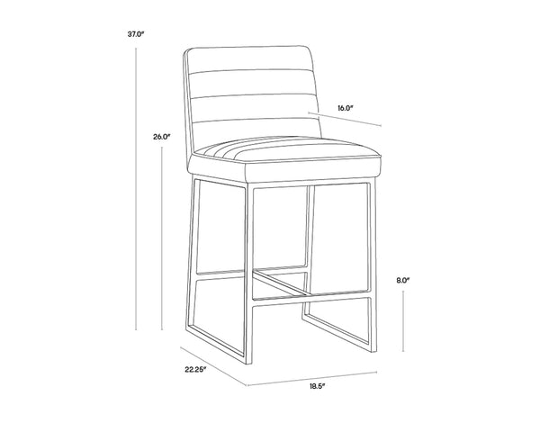 SPYROS COUNTER STOOL - TOBACCO TAN